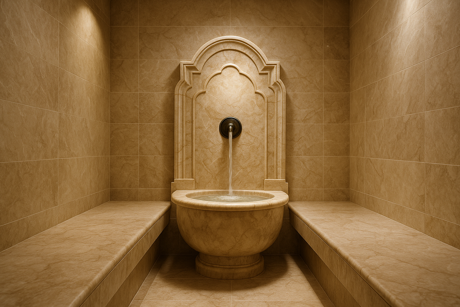 Фонтан из мрамора для хамама и SPA: где уместен и как выбрать