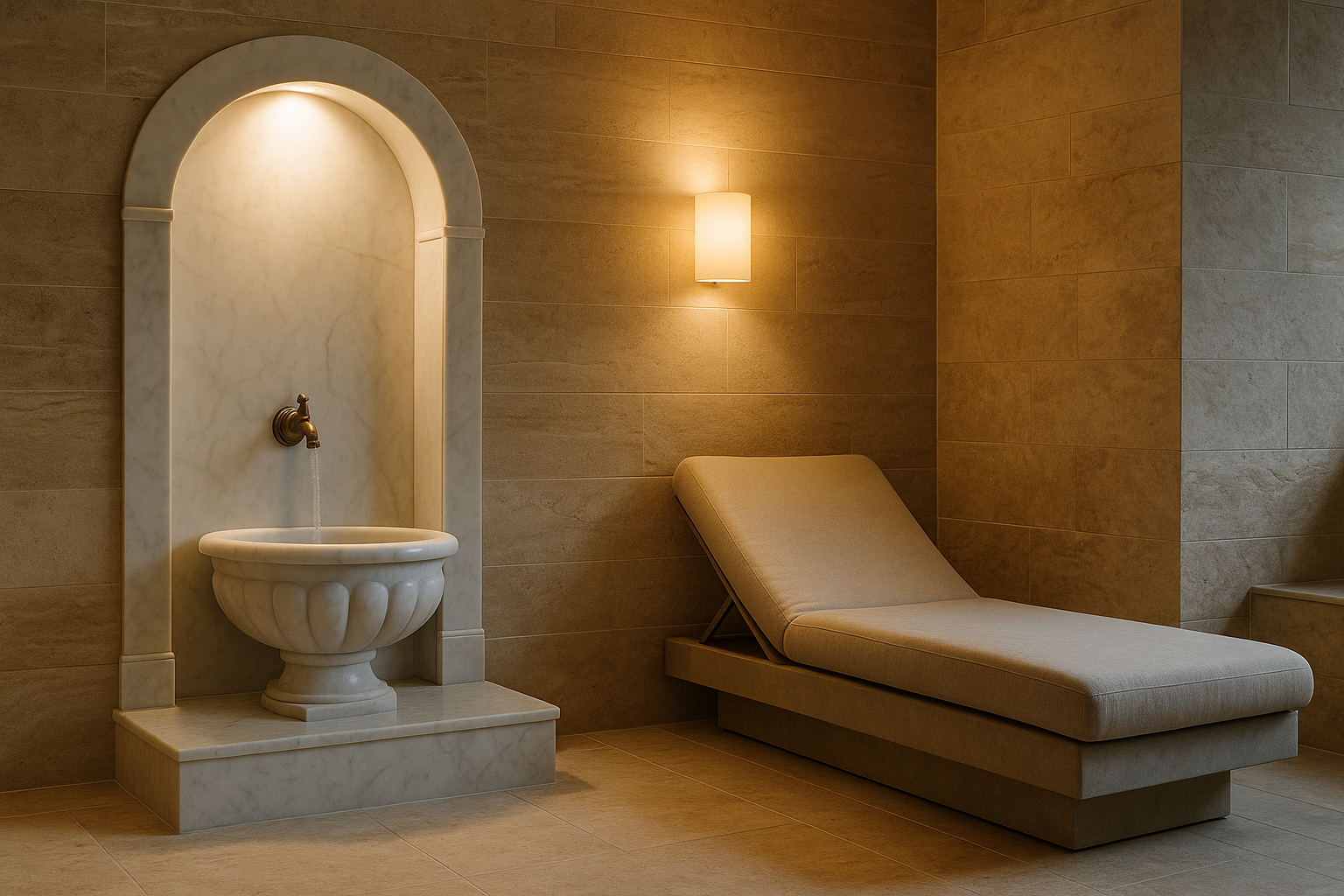 Мраморный фонтан для зоны отдыха SPA рядом с хамамом